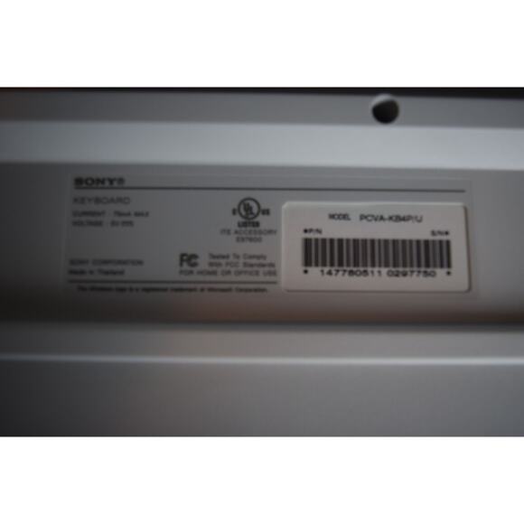 Vintage Sony VAIO Full-Sized Multi-Media Keyboard PCVA-KB4P/U--EUC w/ Num Keypad - Picture 5 of 7